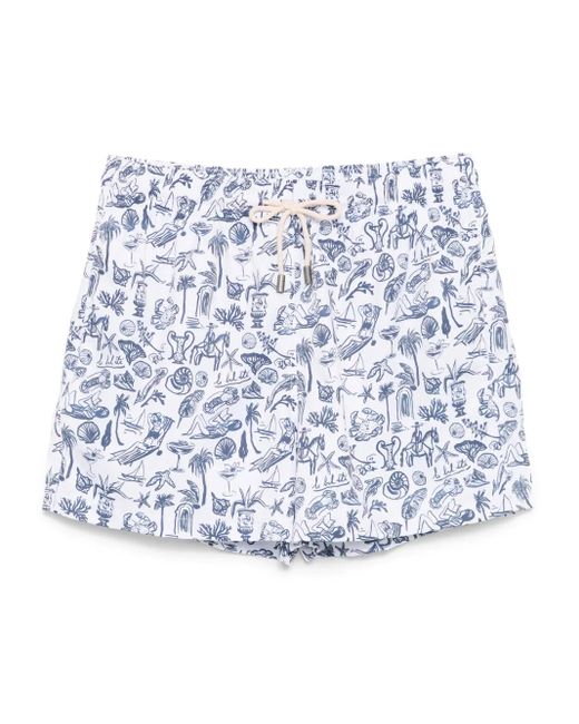 ARRELS Barcelona Blue X Edith Carron Classic Swim Shorts for men