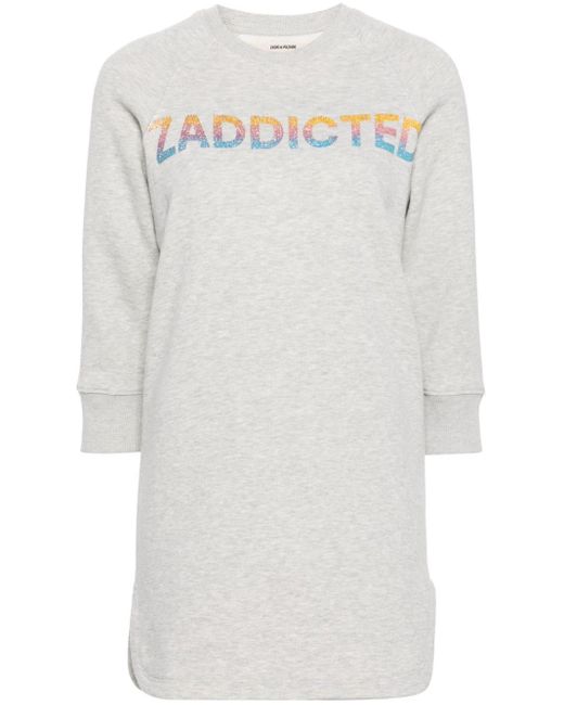 Zadig & Voltaire Sweaterjurk Met Tekst in het White