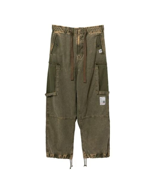 Maison Mihara Yasuhiro Green Cotton Cargo Pants for men