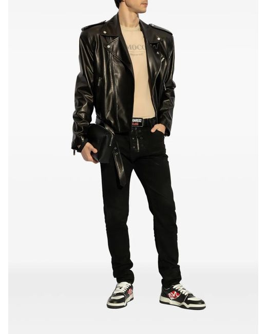 DSquared² Black Logo-Patch Jeans for men