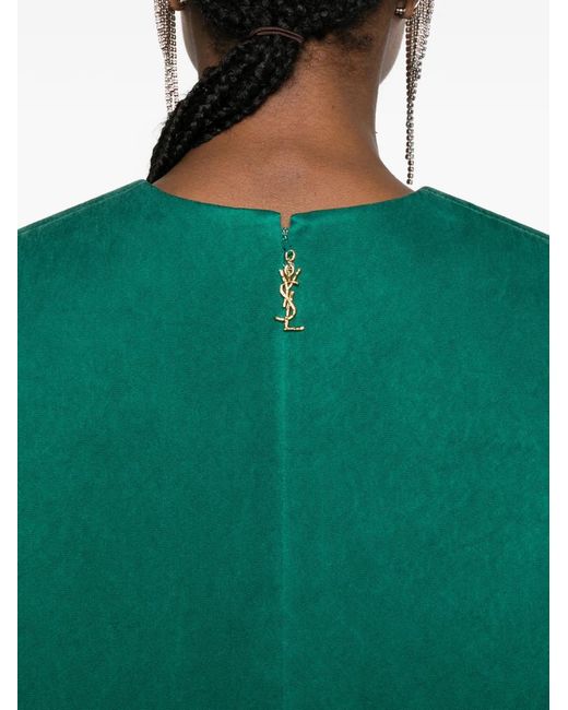 Saint Laurent Green Silk Mini Dress