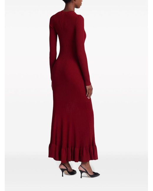 Altuzarra Red Seyrig Long Sleeve Knit Long Dress
