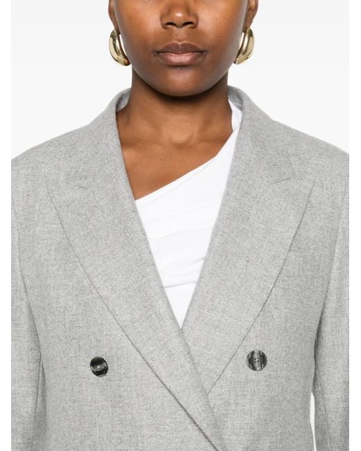 Tagliatore Gray Double-Breasted Button Detail Blazer