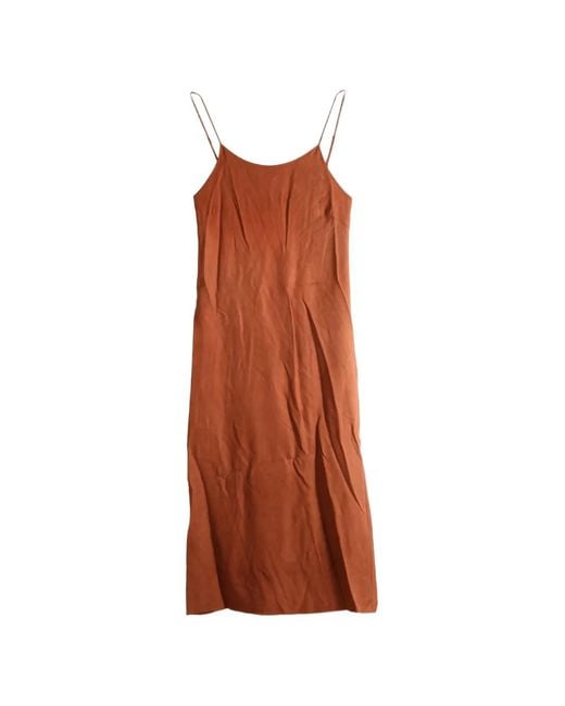 TAIGA TAKAHASHI Brown Spaghetti-Strap Maxi Dress