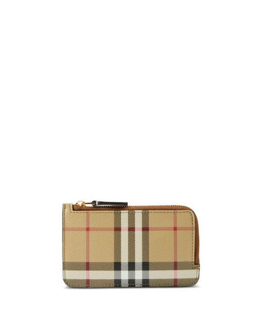 Burberry Natural Check Zip Card Case