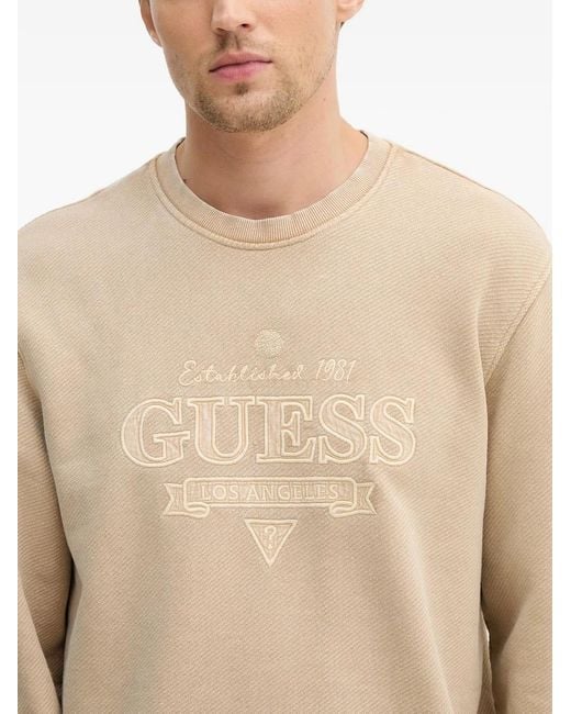 Guess Natural Embroidered Sweatshirt for men