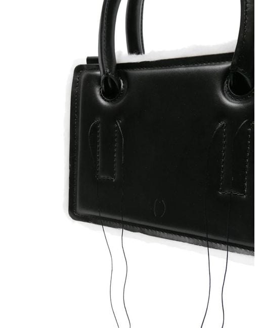 Dentro Black Mini Otto Leather Tote Bag