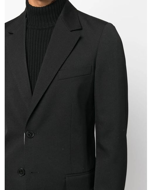 Valentino Garavani Black Single-Breasted Virgin Wool Blazer for men