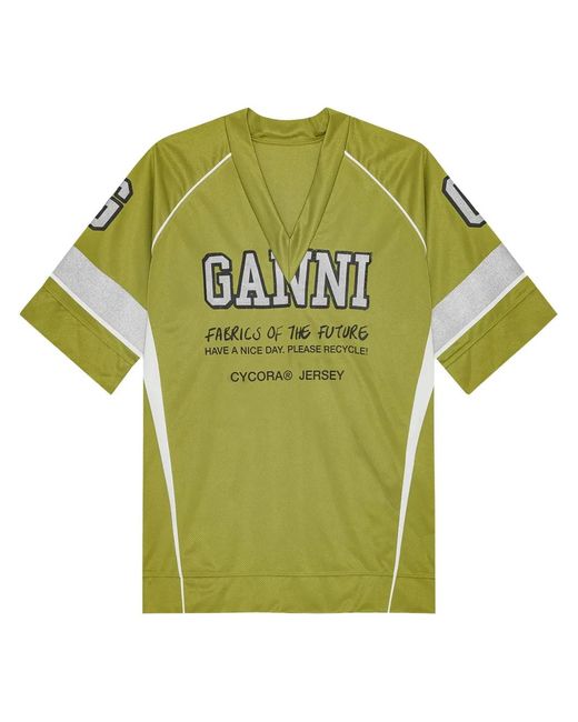 Ganni Green Future Mesh T-Shirt