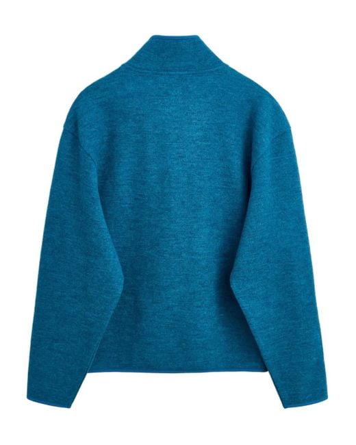 sunflower Blue Half-Zip Wool Sweatshirt