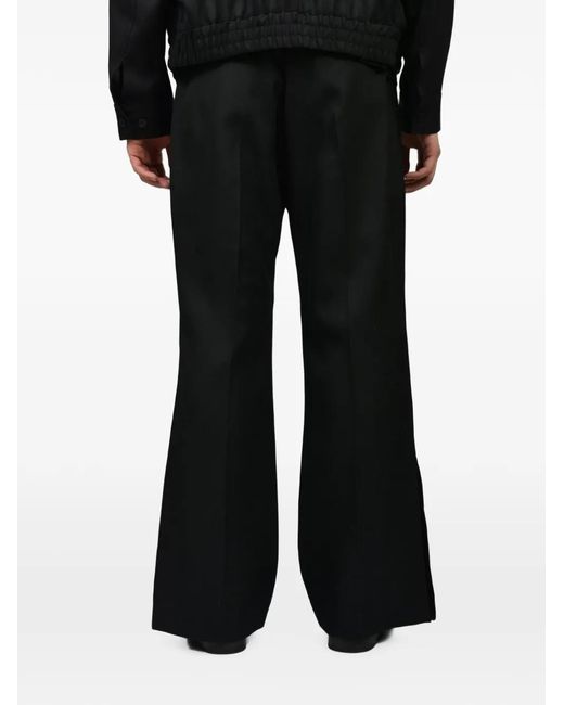 CEDARWOOD Black Bootcut Wool Trousers for men