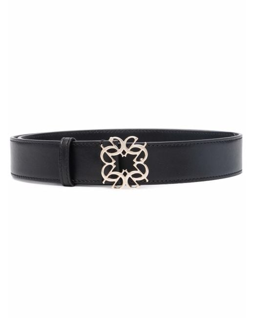 Elie Saab Black Logo-plaque Leather Belt