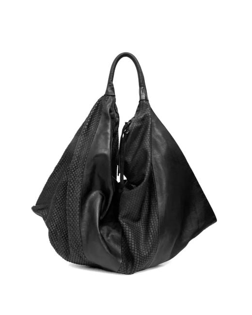 SOMMET Black Noma Cobra-Effect Shoulder Bag