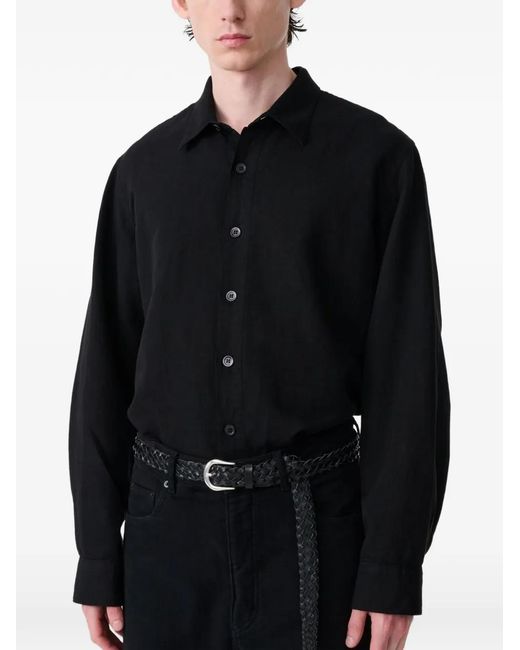 Studio Nicholson Black Hithe Garment-Dyed Shirt for men