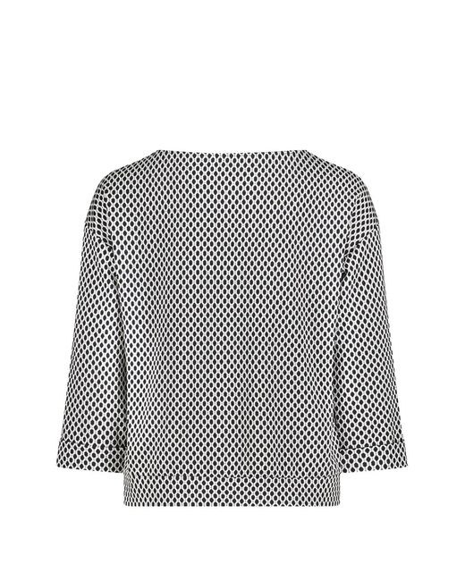 Betty Barclay Gray Geometric-Pattern Boat-Neck Sweater