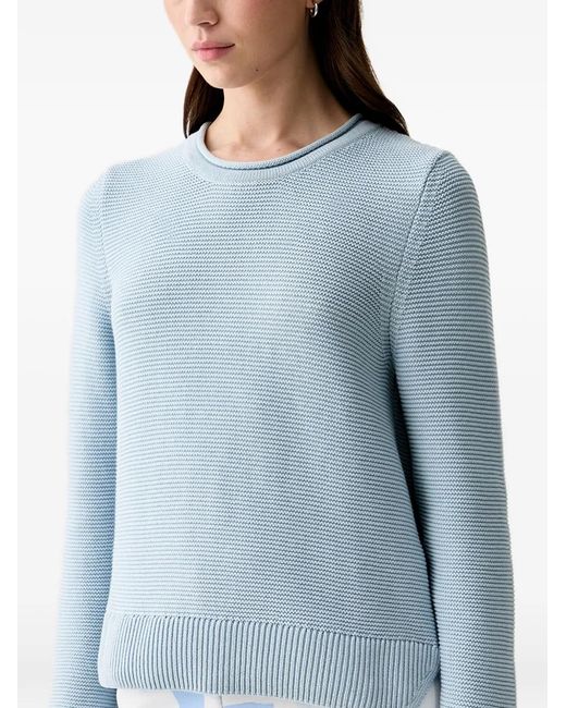 Barbour Blue Fawley Ribbed-Knit Cotton Sweater