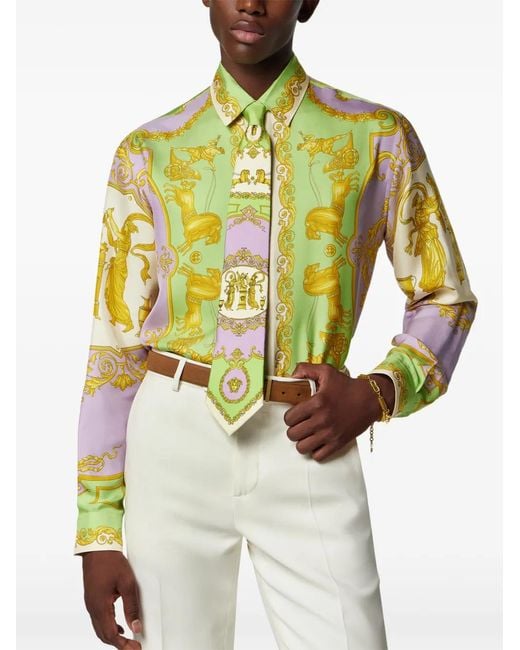 Versace Metallic Printed Silk Tie for men