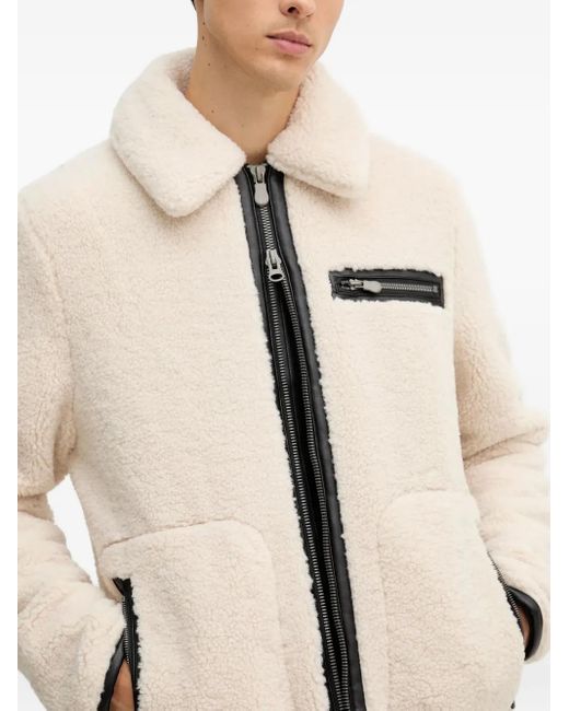 Save The Duck Natural Zip-Detail Sherpa Jacket for men