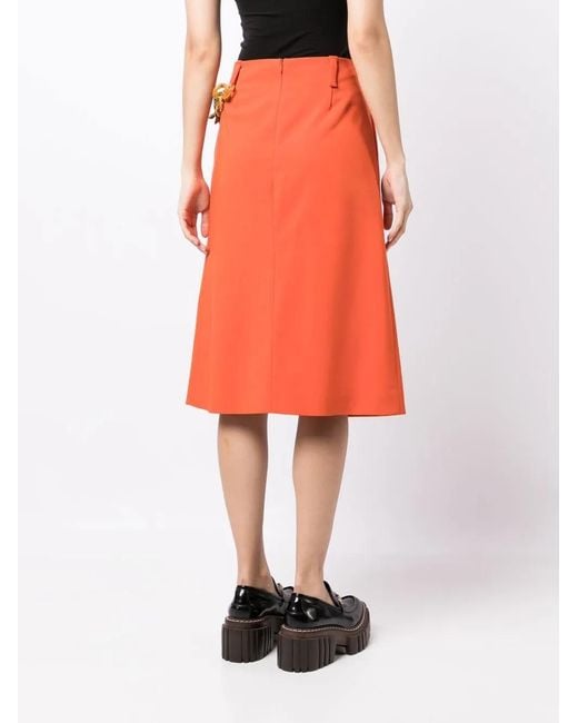 Stella McCartney Orange Falabella Chain A-Line Skirt
