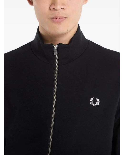 Fred Perry Black Zip-Through Sweater for men