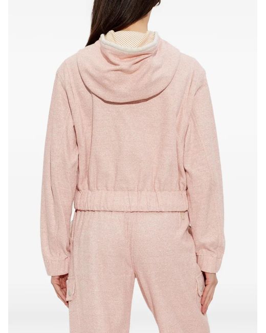 Moncler Pink Logo-Patch Hoodie