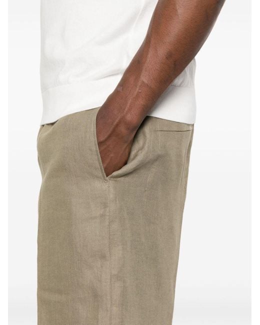 Zegna Natural Pressed-crease Linen Shorts for men