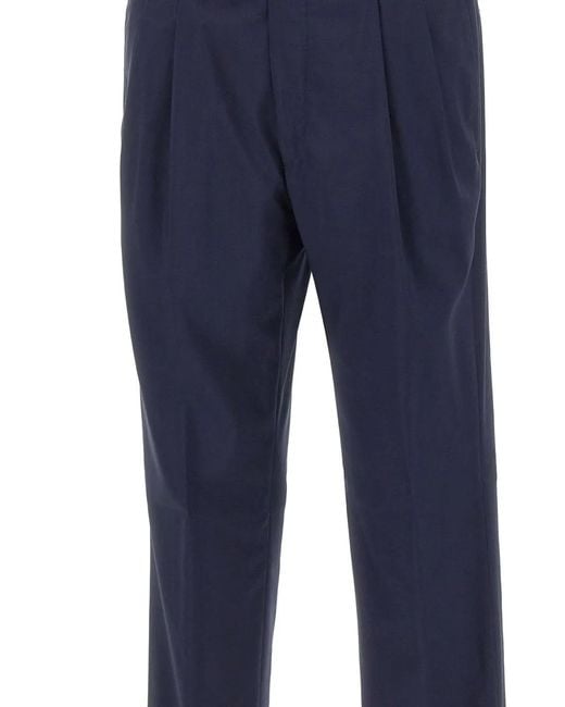 Corneliani Blue Pantalon De Costume À Plis for men