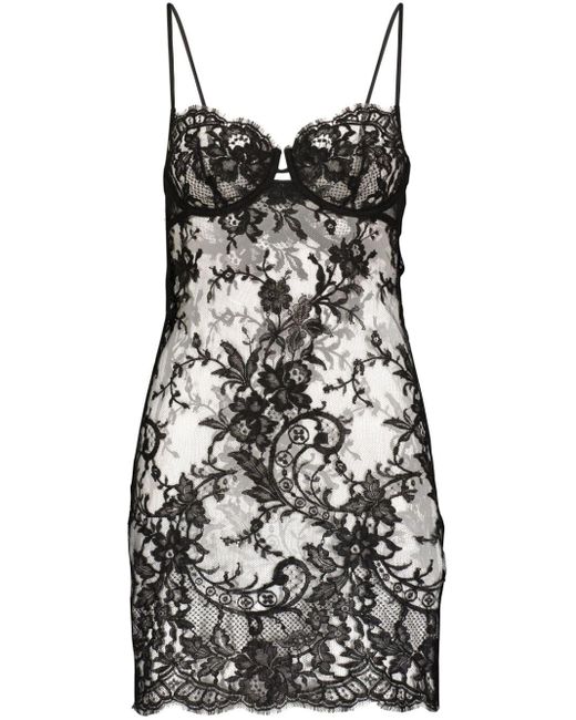 Kiki de Montparnasse Black Camille Lace Slip Dress