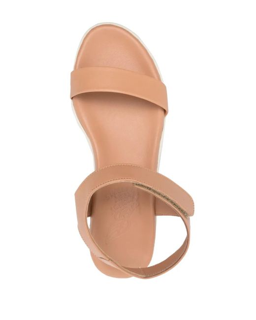 Ancient Greek Sandals Pink Salamina Wave-Detail Sandals