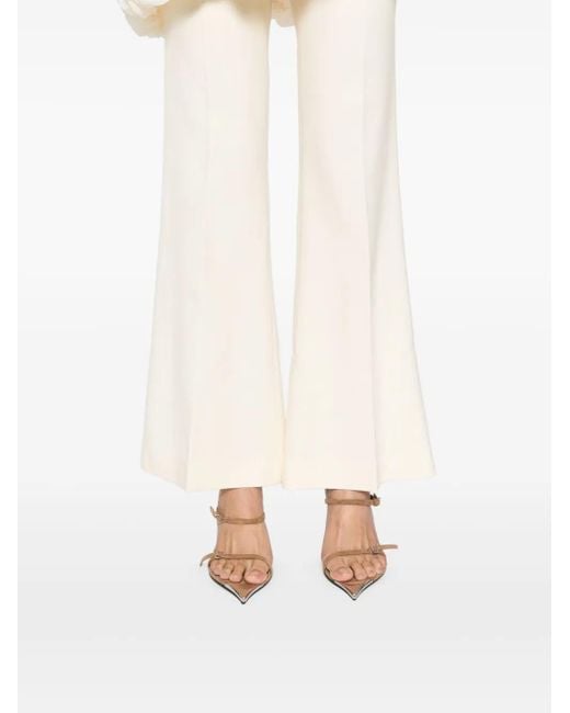 ROKH White Slim Flared Trousers
