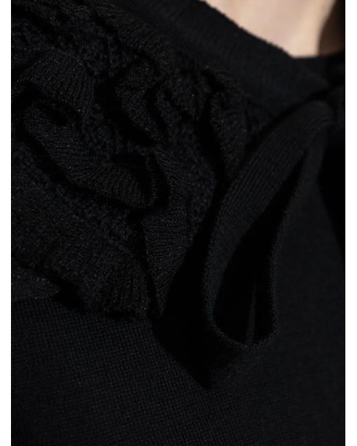 Comme des Garçons Black Ruffle-Detailing Cardigan