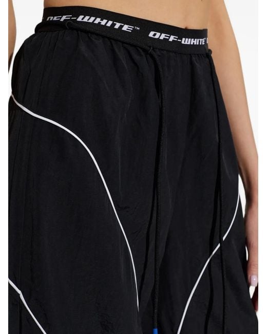 Off-White c/o Virgil Abloh Blue Contrast-Piping Wide-Leg Trousers