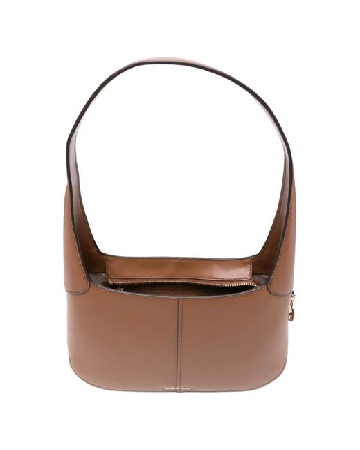 MICHAEL Michael Kors Brown Logo Charm Leather Tote Bag