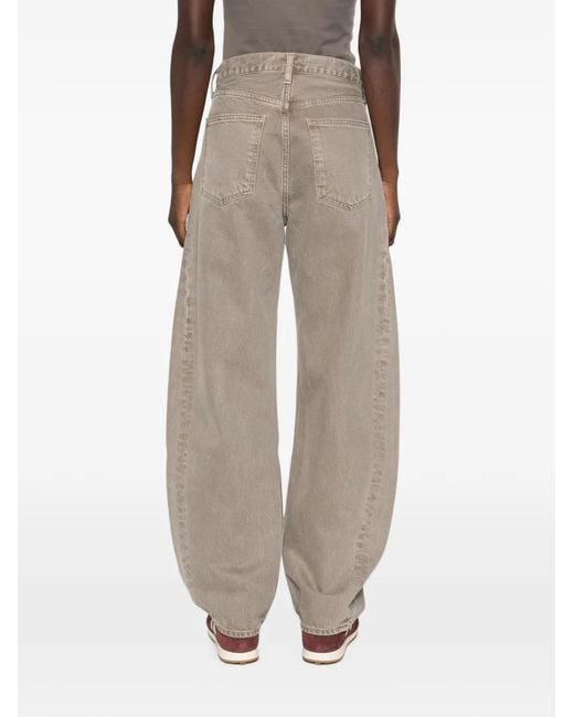 Agolde White Luna Belt-Loop Jeans