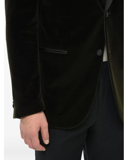 Corneliani Black Satin-Lapel Single-Breasted Blazer for men
