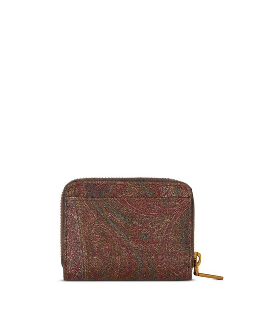 Etro Brown Pegaso Zip-Around Wallet