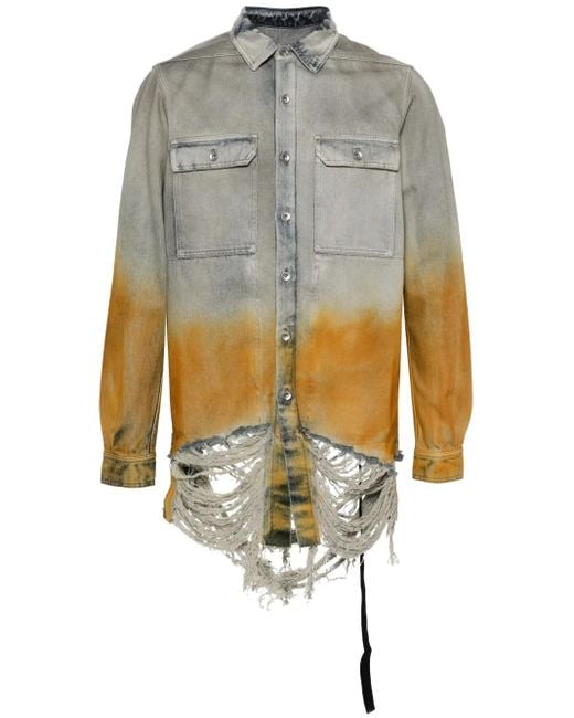 Rick Owens White Outershirt Denim Jacket for men