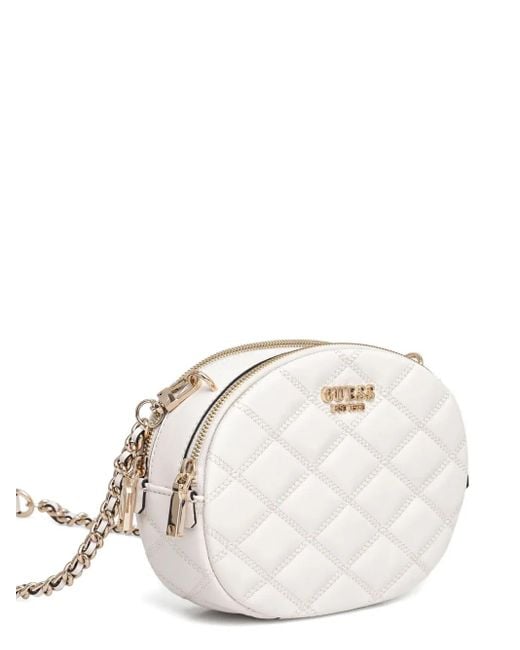 Guess White Quilted Crossbody Bag