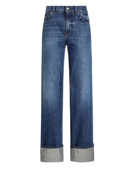 Dolce & Gabbana Blue Turn-Up Cuffs Jeans