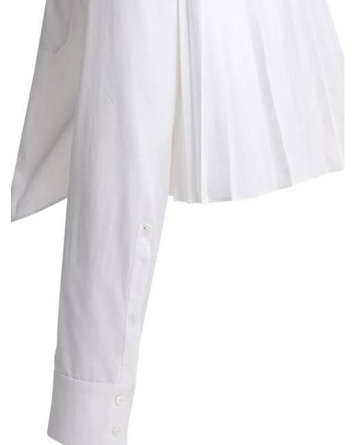 Sportmax White Pleated-Back Chest-Pocket Shirt