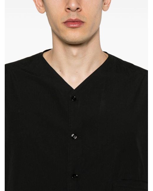 Lemaire Black Long Poplin Cotton Shirt for men