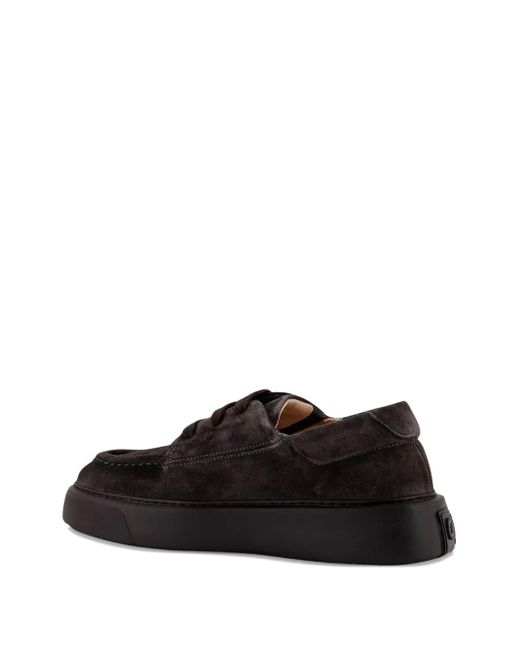 Referenc Black Lace-Up Suede Derby Shoes for men