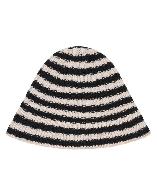 Etro Black Striped Wool Beanie