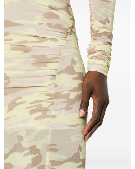 Vestido de tul con estampado militar Patrizia Pepe de color Natural