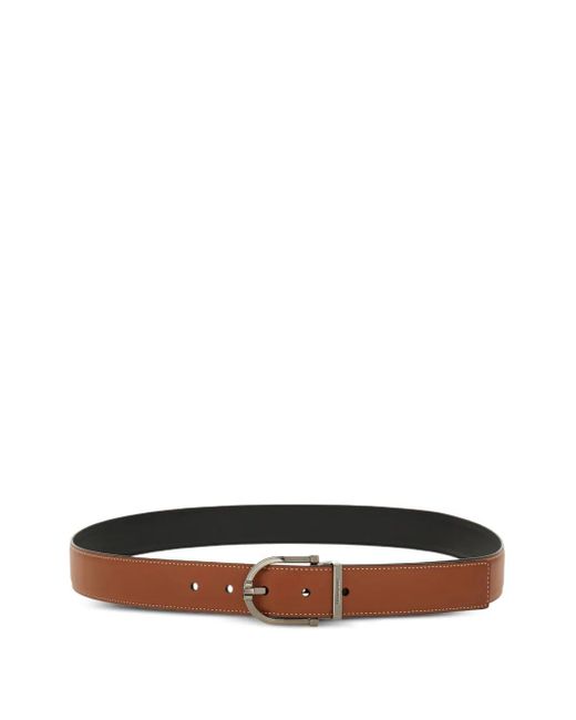Ferragamo White Reversible Belt for men