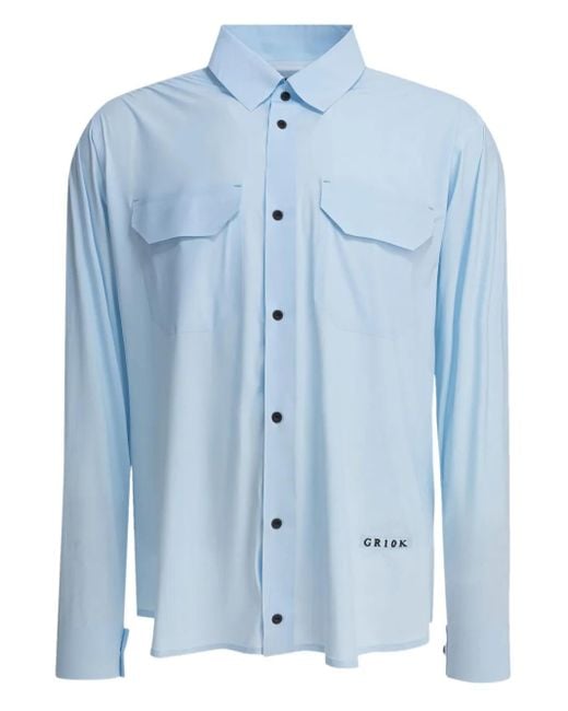 Camicia Con Tasche di GR10K in Blue da Uomo