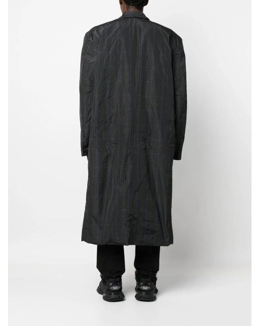 Balenciaga Gray Prince Of Wales Check Trench Coat for men