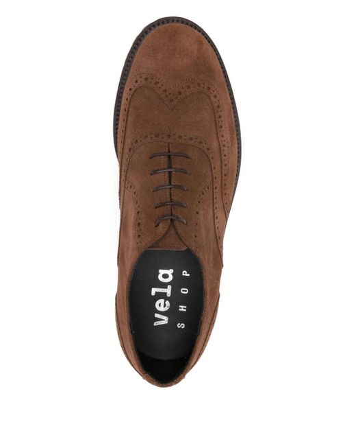 VELA SHOP Brown Lace-Up Oxford Shoes for men