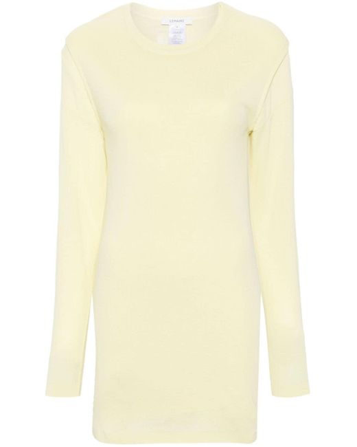 Lemaire Yellow Layered Knitted Mini Dress