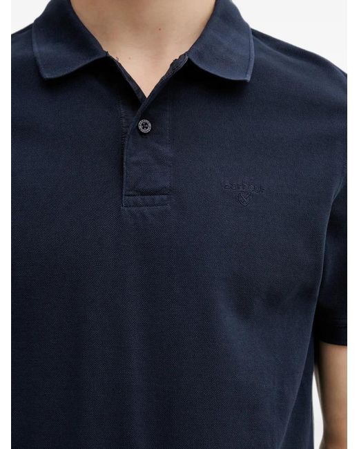 Barbour Blue Logo-Embroidered Polo Shirt for men